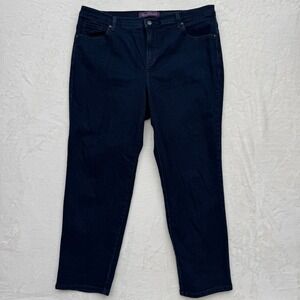 Gloria Vanderbilt Jeans Womens 18W Blue Amanda Tapered High Rise Dark Wash Short